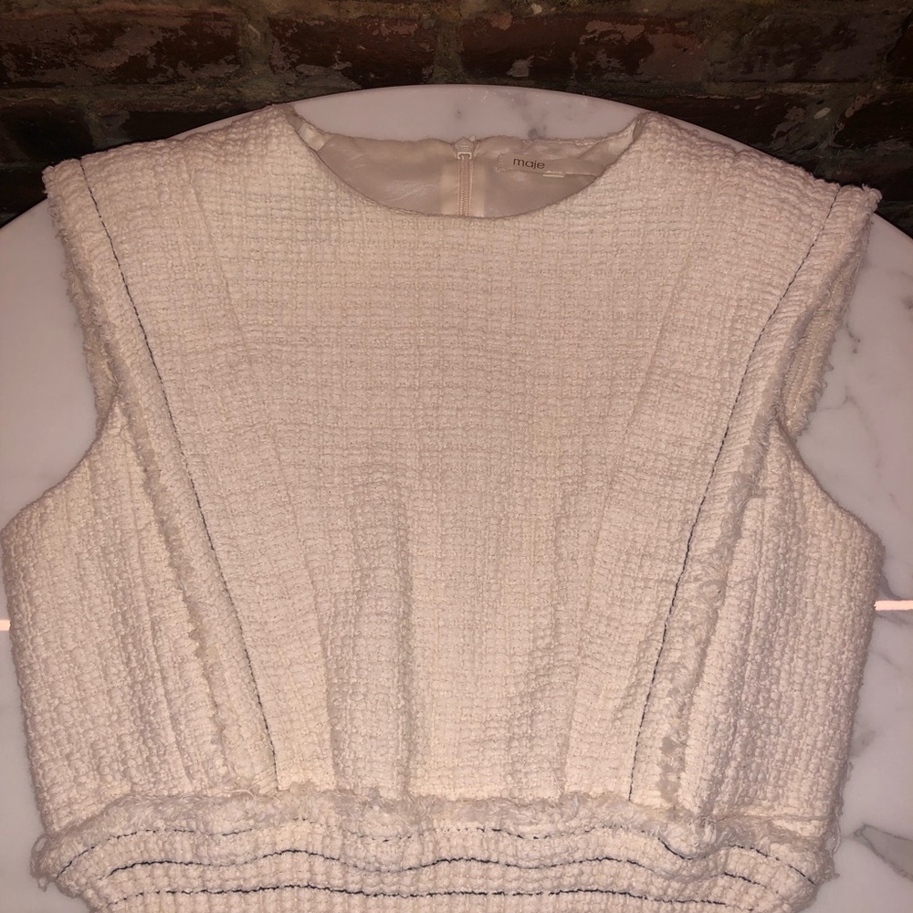 Maje Rosay Ecru Tweed Dress Size 1 | Excellent Condition - Picture 2 of 7